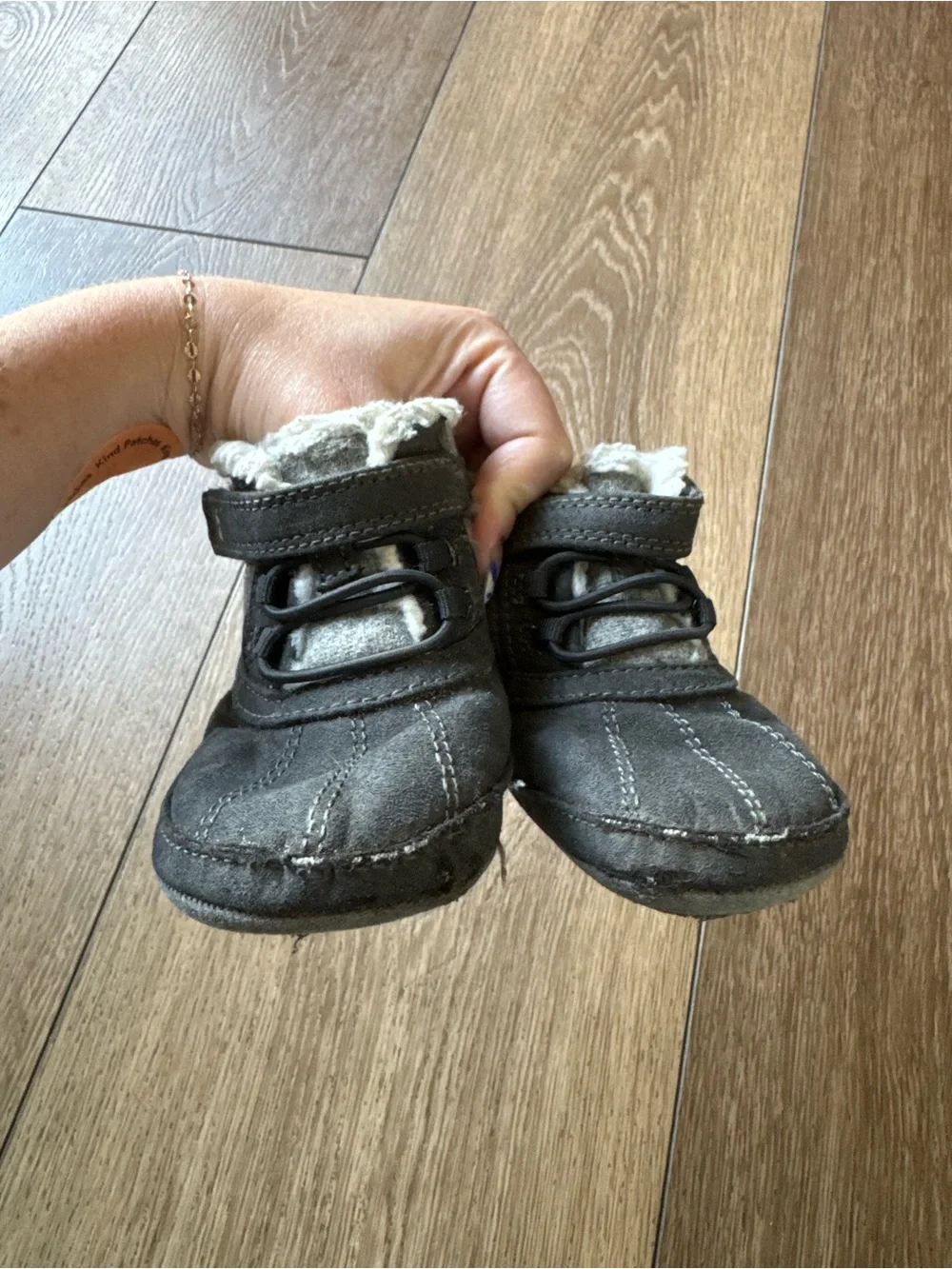 Baby Black and Gray Winter Boots - Cozy Lined Toddler Shoes
